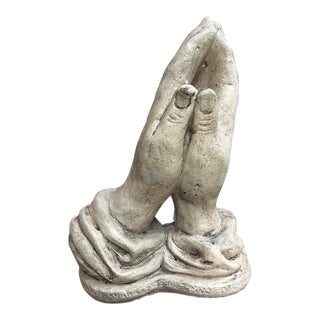 Vintage Concrete Praying Hands Sculpture For Sale