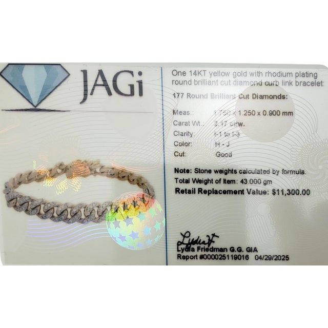 White Late 20th Century 14k Yellow Gold and Diamond Heavy Curb Link Bracelet For Sale - Image 8 of 9