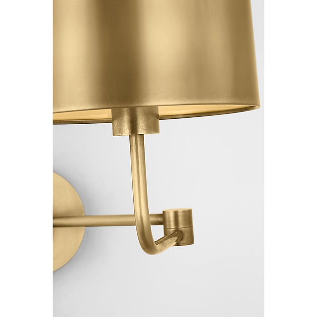 Modern Barbara Barry for Visual Comfort Signature Go Lightly Swing Arm Wall Light in Soft Brass with Soft Brass Shade For Sale - Image 3 of 8