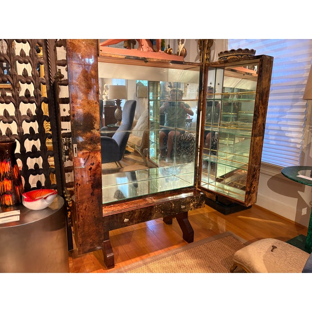 1950s Italian Modern Lacquered Goatskin Bar Designed by Aldo Tura, Attributed For Sale - Image 10 of 16