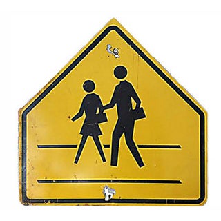 Yellow Crosswalk Street Sign For Sale