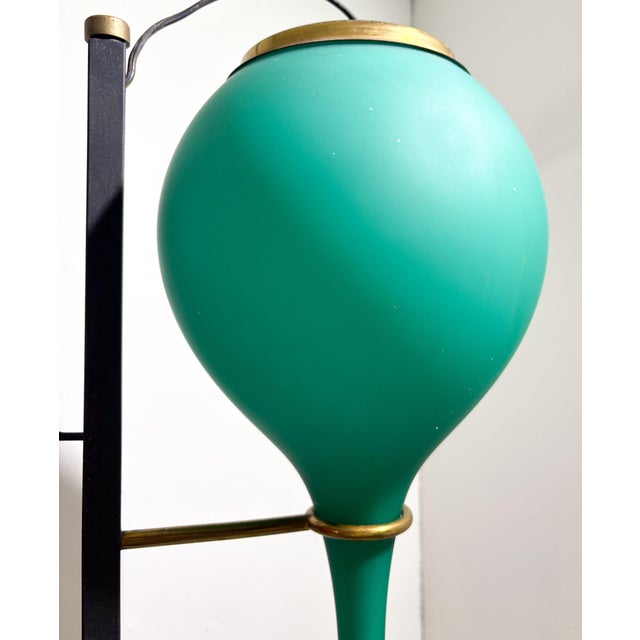 Glass and Metal Floor Lamp from Stilnovo, Italy, 1950s For Sale - Image 6 of 8