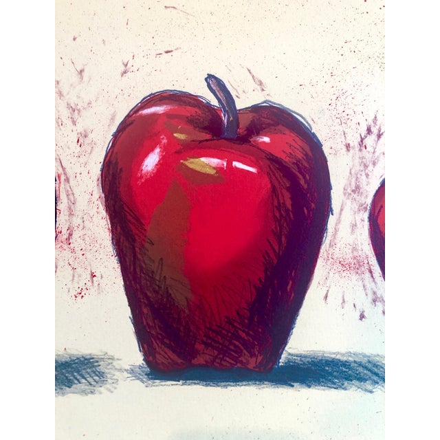 Contemporary Aaron Fink, Original Boston Modernist Lithograph Aaron Fink Apples Pop Art Print Americana, 1981 For Sale - Image 3 of 6