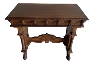 19th Century Italian Renaissance Revival Walnut Console Table