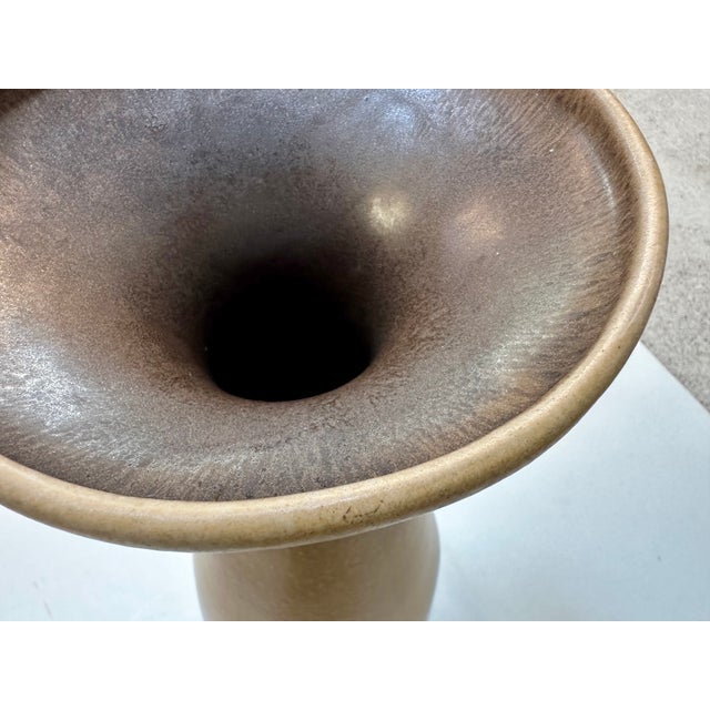 Brown Sculptural Ochre Brown Ceramic Floor Vase from Carstens Tönnieshof, Germany, 1970s For Sale - Image 8 of 17