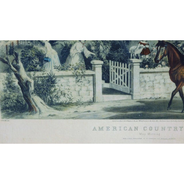 Mid 19th Century Currier and Ives American Country Life May Morning Lithograph, Framed For Sale - Image 4 of 7
