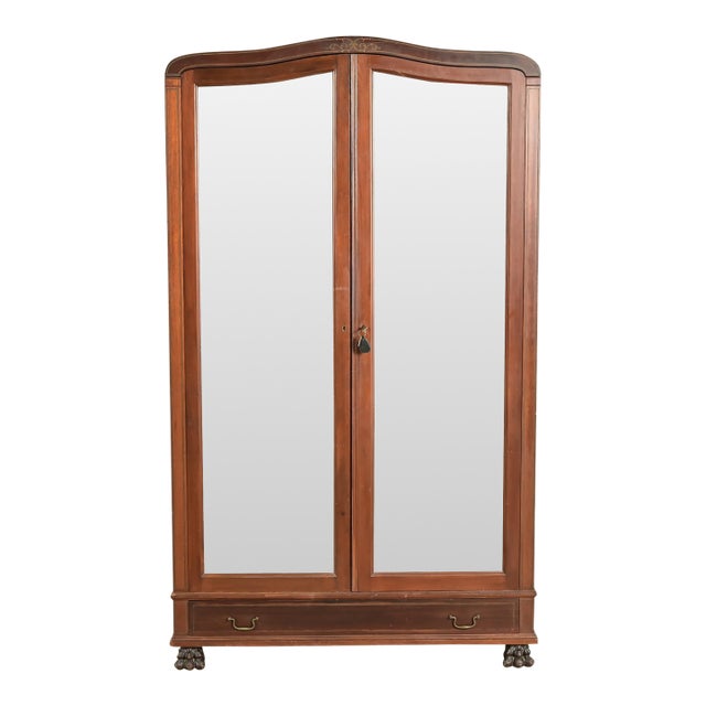 R. J. Horner Victorian Mahogany Mirror Front Armoire Dresser or Linen Press, Circa 1890s For Sale