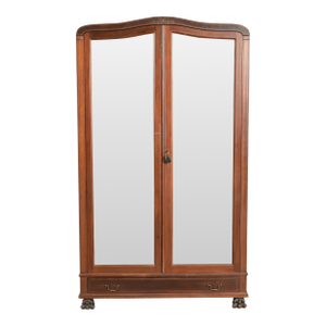 R. J. Horner Victorian Mahogany Mirror Front Armoire Dresser or Linen Press, Circa 1890s