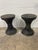 Pair of Vintage North Carolina Estate Blackened Cast Stone Garden Stools For Sale In Mobile - Image 6 of 11