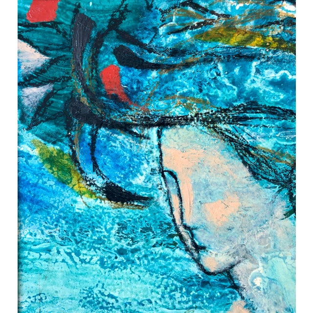 Paint Lazzaro Donati, Italian Modernist Surrealist Lady With a Hat Oil Painting, Signora dal Cappello, 1969 For Sale - Image 7 of 12