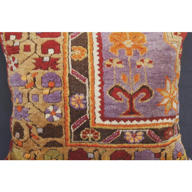 2020s Handknotted Multicolor Pillow Cover Made from Vintage Rug For Sale - Image 5 of 9