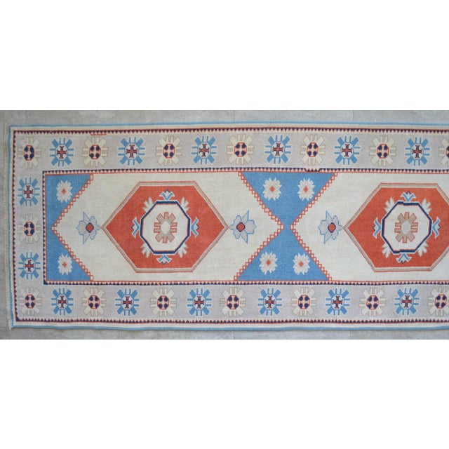 1980s Hand Knotted Runner Rug Extra Long Hallway Rug Kitchen Decor For Sale - Image 9 of 13