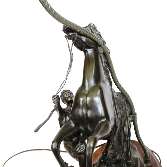 Pasargad N Y Vintage Table Lamp With Horse Bronze Decor Statue Set 1950