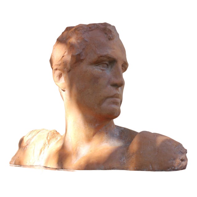 Art Deco Bust of Man from Victor Demanet, 1920s For Sale