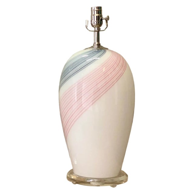 Vintage Regency Swirl Murano Glass Lamps For Sale - Image 12 of 12