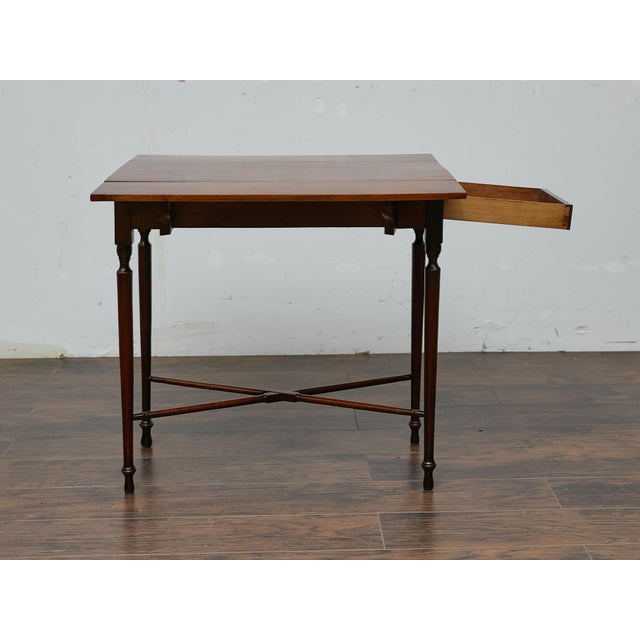 19th Century English Mahogany Drop-Leaf Table with Slender Tapering Legs For Sale - Image 11 of 12