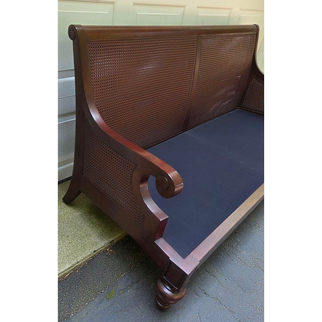 1990s Rare Ethan Allen Double Cane Empire Sofa Couch West Indies British Classic For Sale - Image 10 of 18