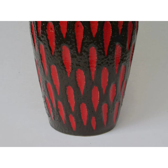 Black Black and Red Ceramic Fat Lava Vase from Scheurich, 1960s For Sale - Image 8 of 11