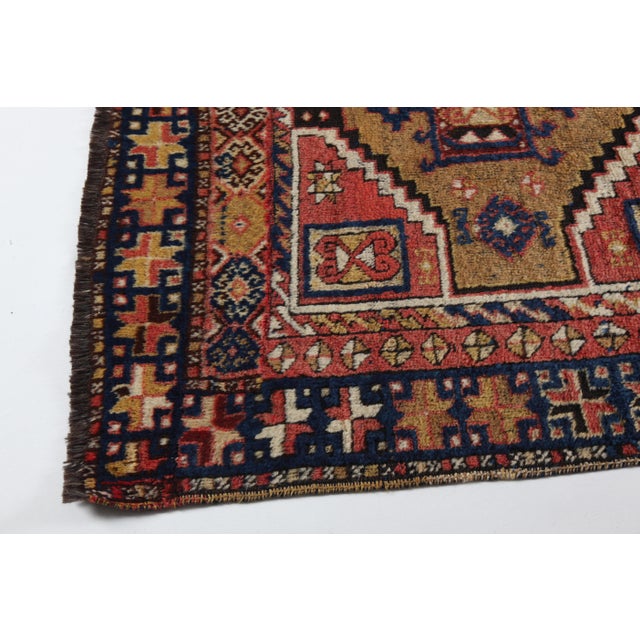 Antique Malatya Kurdish Rug – Vibrant Medallion Design Handwoven Wool - 4' X 6' 5'' For Sale - Image 10 of 13