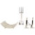Complete Lucite and Chrome Fireplace Set For Sale