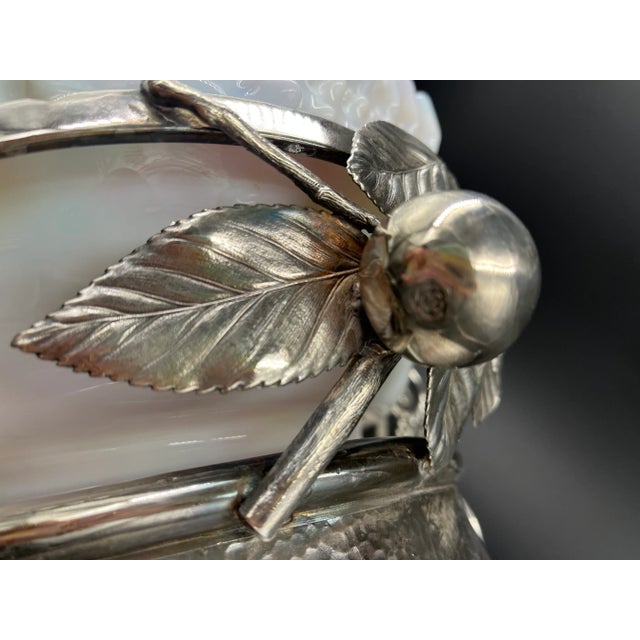 Late 19th C Silverplate Brides Basket With Ruffled Edge Confetti Bowl For Sale - Image 9 of 12