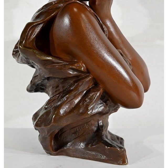 G. Van Der Straeten, Mischievous Young Woman, 1890s, Bronze For Sale - Image 6 of 18
