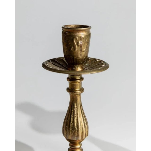 Vintage Italian Brass Candleholders, 1930s, Set of 2 For Sale - Image 6 of 11