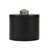 Worlds Away Matthew Izzo Home Marlene Round Black Pebbled Faux Leather Container With Green Anenturine Stone Handle For Sale - Image 4 of 4