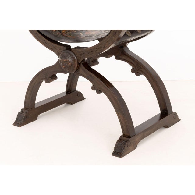Wood Renaissance Revival Walnut Savonarola Chair For Sale - Image 7 of 10