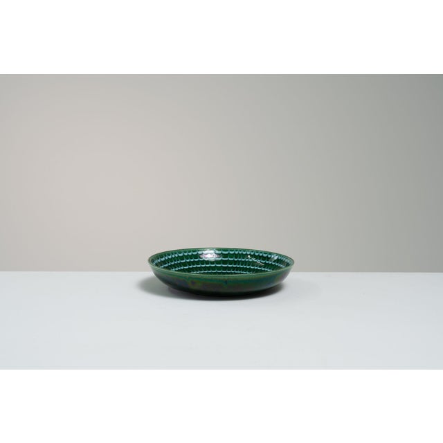 Mid 20th Century Italy Green Ceramic Serving Bowl For Sale - Image 14 of 14