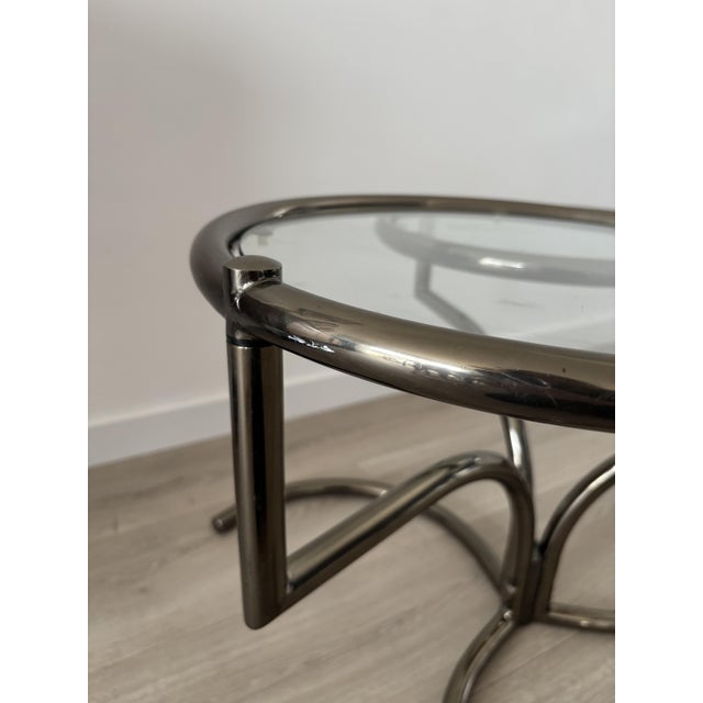 Mid-Century Morex Swivel Coffee Table in Glass and Chrome-Plated Steel attributed to Milo Baughman, 1970s For Sale - Image 12 of 18