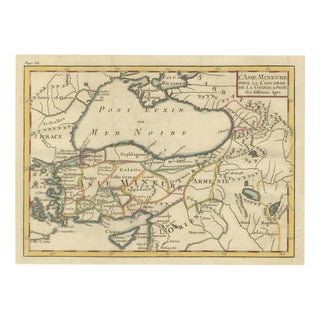 Antique Asia Minor Map with Classical Regions by Pluche, 1765 For Sale