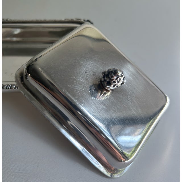 Vintage Seranco Silver Plate Covered Butter Dish For Sale - Image 15 of 18