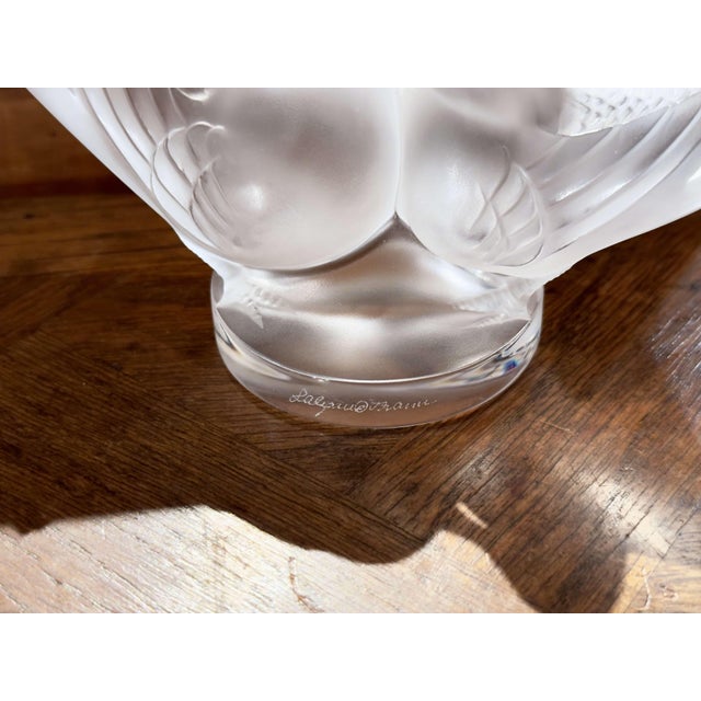 Late 20th Century Lalique Crystal Double Dove Sculpture, Lalique Society of America 1993 For Sale - Image 5 of 11