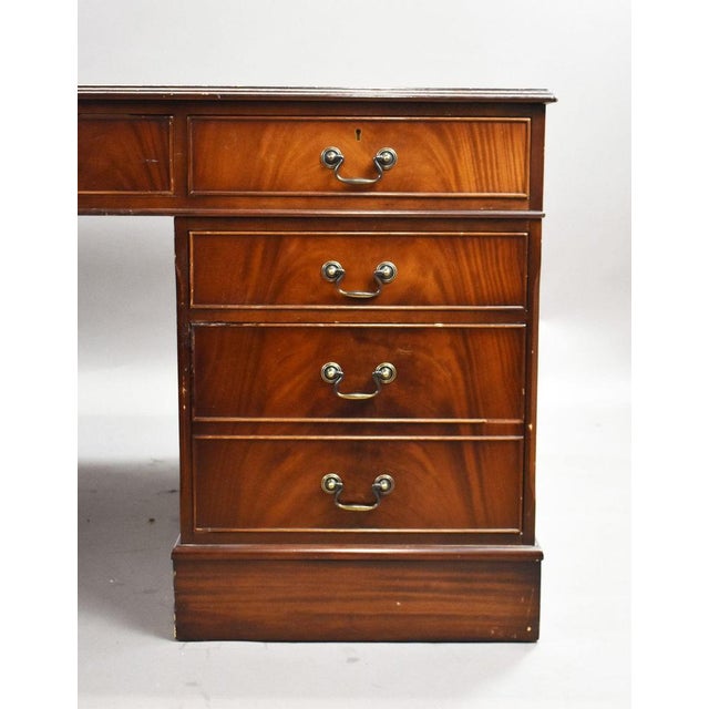 Mahogany Partners Desk, 1980s For Sale - Image 4 of 14