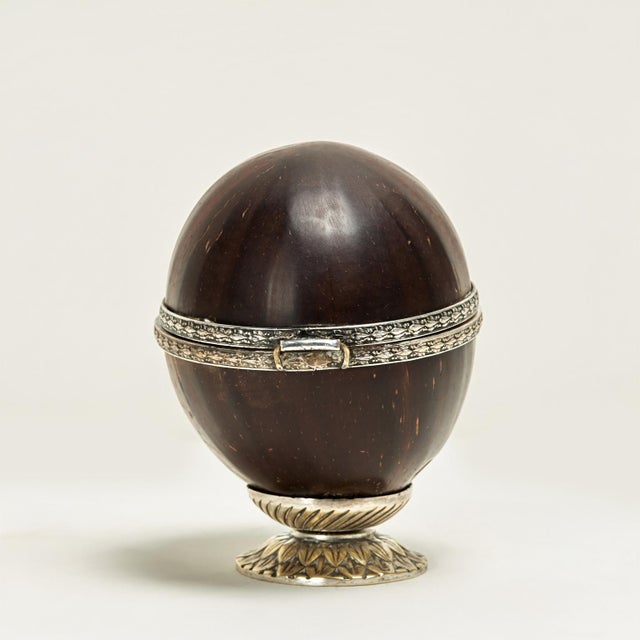 Antique Anglo Indian Coconut and Metal Box For Sale - Image 4 of 12