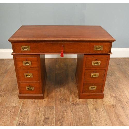 Brown Military Campaign Pedestal Desk in Mahogany, 1880 For Sale - Image 8 of 15