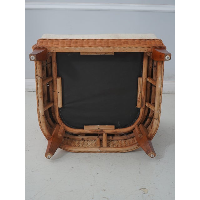 Ethan Allen Wicker Club Chair W. Cushions For Sale - Image 11 of 12
