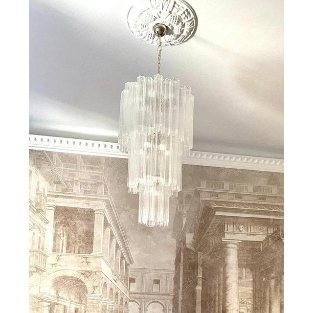 Glass Murano Glass Tronchi Chandelier, 1970s For Sale - Image 7 of 9
