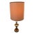 Vintage 1960s Mid-Century Modern Rembrandt Masterpiece Heavy Brass and Fluted Faux-Wood Torchiere Table Lamp For Sale