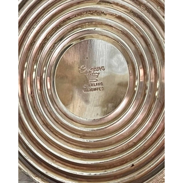 Pair of Crown Sterling Silver Candlesticks With Etched Glass Hurricane Shades, C. 1940 For Sale - Image 13 of 14