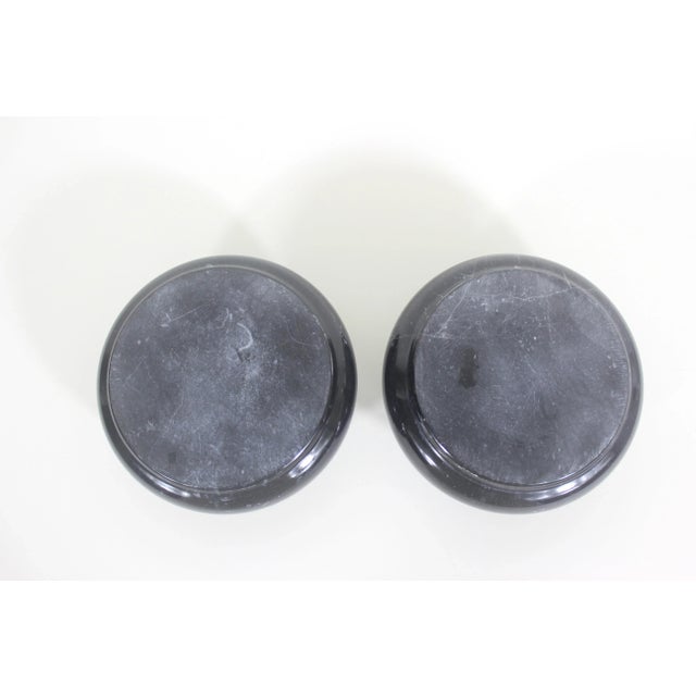 Black Vintage Carved Black Stone Vases Soapstone, a Pair For Sale - Image 8 of 8