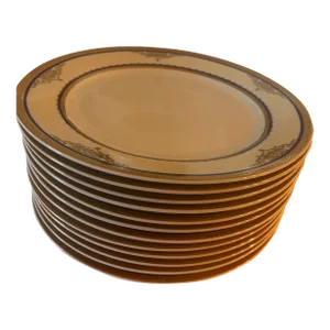 Set of 12 Porcelain Plates by Golda Inc Germain Design, 1990s