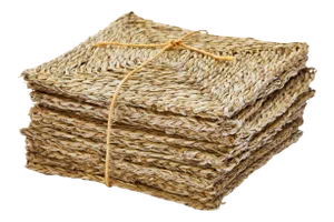 Rush House for Chairish Individual Seagrass Squares, Set of 12