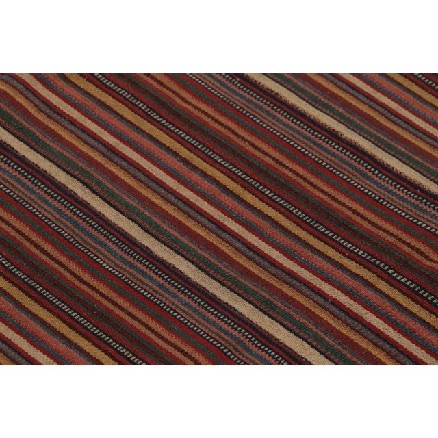 Rug & Kilim’s Contemporary Square Flatweave Rug With Variegated Stripes For Sale In New York - Image 6 of 10