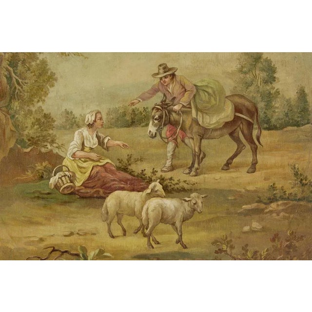 Rural Scenes, Oil on Canvas Paintings, Late 19th Century, Set of 2 For Sale - Image 5 of 8