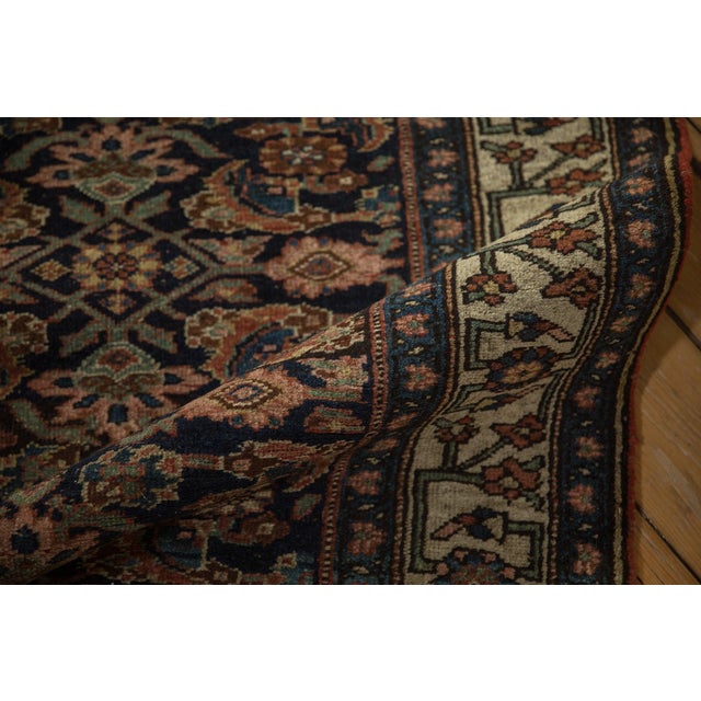 Shabby Chic 1920s Antique Persian Bijar Herati Wool Rug Runner For Sale - Image 3 of 12