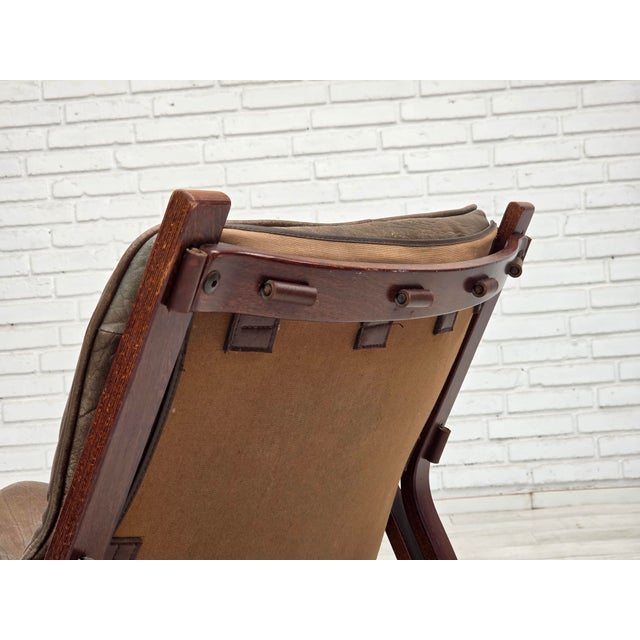 Norwegian Lounge Chair in Brown Furniture Leather, 1970s For Sale - Image 12 of 18