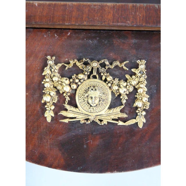 Wood Early 19th Century Swedish or French Empire Majohamy and Gilt Pier or Dressing Table With Mirror For Sale - Image 7 of 16