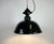 East German Enamel Factory Hanging Lamp from LBD Veb Leuchtenbau Dresden, 1950s For Sale - Image 13 of 16